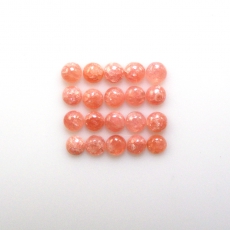 Rhodochrosite Cabs Round 3mm Approximately 3 Carat