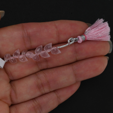 Rose Quartz Drops Briolette Shape 8x5mm Drilled Beads 12 Pieces Line