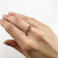 Round 4.5mm Ring Semi Mount in 18K Rose Gold With White Diamonds (RSHR016)