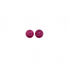 Ruby Cab Round 7mm Matching Pair Approximately 4 Carat