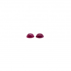 Ruby Cab Round 7mm Matching Pair Approximately 4 Carat
