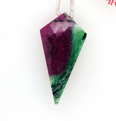 Ruby Zoisite Drops Kite  Shape 37x18mm Drilled Beads Pendent Piece