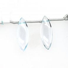 Sky Blue Topaz Drops Marquise Shape 22X8mm Drilled Beads Matching Pair