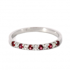 Spinel 0.13 Carat Stackable Wedding Ring Band In 14K White Gold with Diamonds