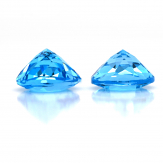 Swiss Blue Topaz Round 7x7mm Matching Pair Approximately 3.12 Carat