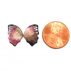 Tourmaline Butterfly Wing Shape Slice 17.5x12mm Matching Pair 9.04 Carat