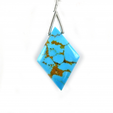 Turquoise Drop Diamond Shape 30x20mm Drilled Bead Single Pendant Piece