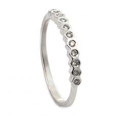 White Diamond 0.11 Carat Stackable Ring Band in 14K White Gold