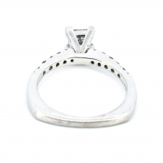 White Diamond Square 0.47 Carat Ring In 14K White Gold Accented With Diamonds