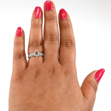 Yellow Dimond Pear Shape 0.14 Carat Platinum Ring With Diamond Accent