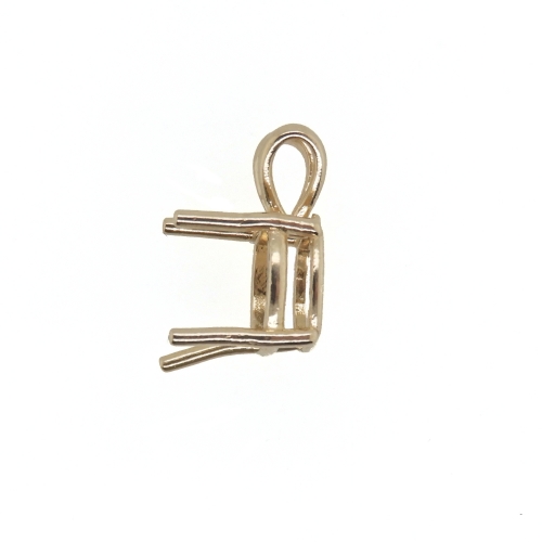 7mm Cushion Pendant Finding In 14k Gold