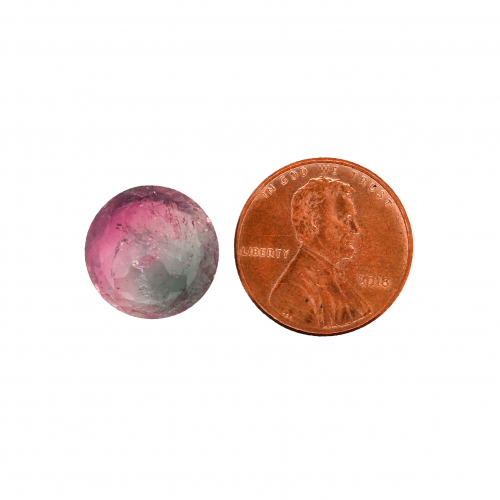 Bi-color Tourmaline Round 14.10mm Single Piece 9.88 Carat