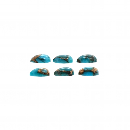 Blue Copper Turquoise Cab Pear Shape 8x6mm Approximately 6.50 Carat