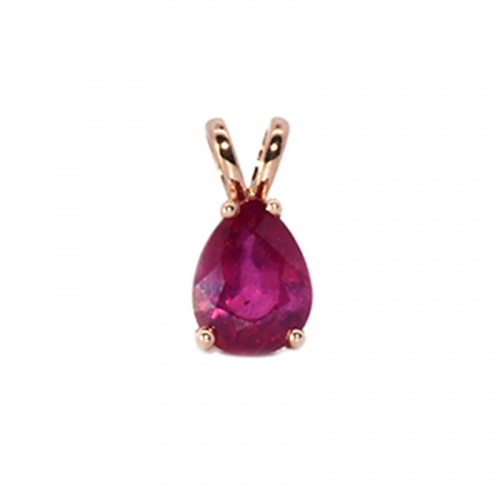 Madagascar Ruby Pear Shape 1.04 Carat Pendant In 14k Rose Gold [chain Not Included]