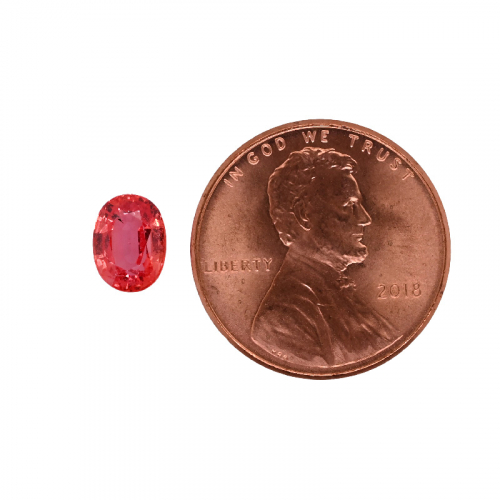 Natural Padparadscha Sapphire Oval 7.2x5.4mm Single Piece Approximately 1.40 Carat