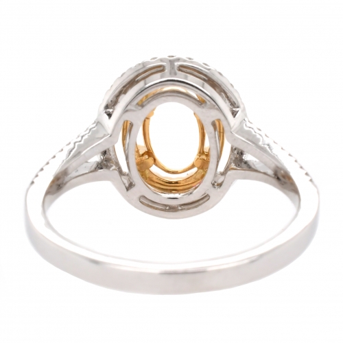 Oval 7x5mm Ring Semi Mount In 14k Gold With White Diamonds(rg0735)