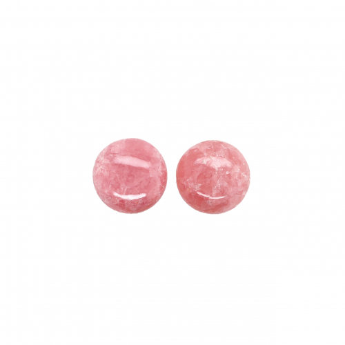 Rhodochrosite Cab Round 12mm Matching Pair Approximately 14.50 Carat
