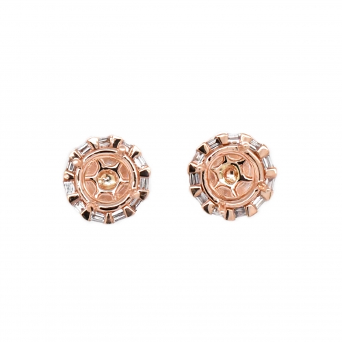 Round 5mm Earring Semi Mount in 14K Rose Gold With Diamond Accents (ER0395)