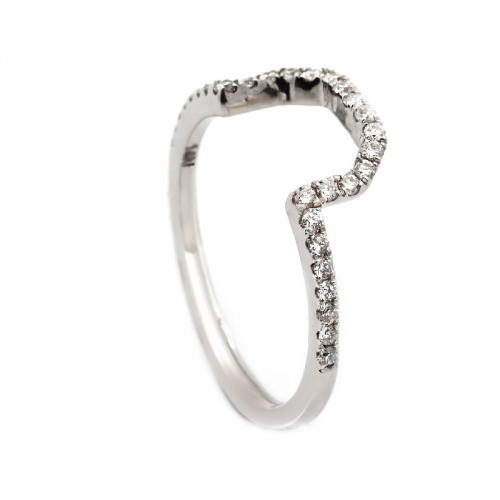 White Diamond 0.23 Carat Stackable Ring Band in 14K White Diamond