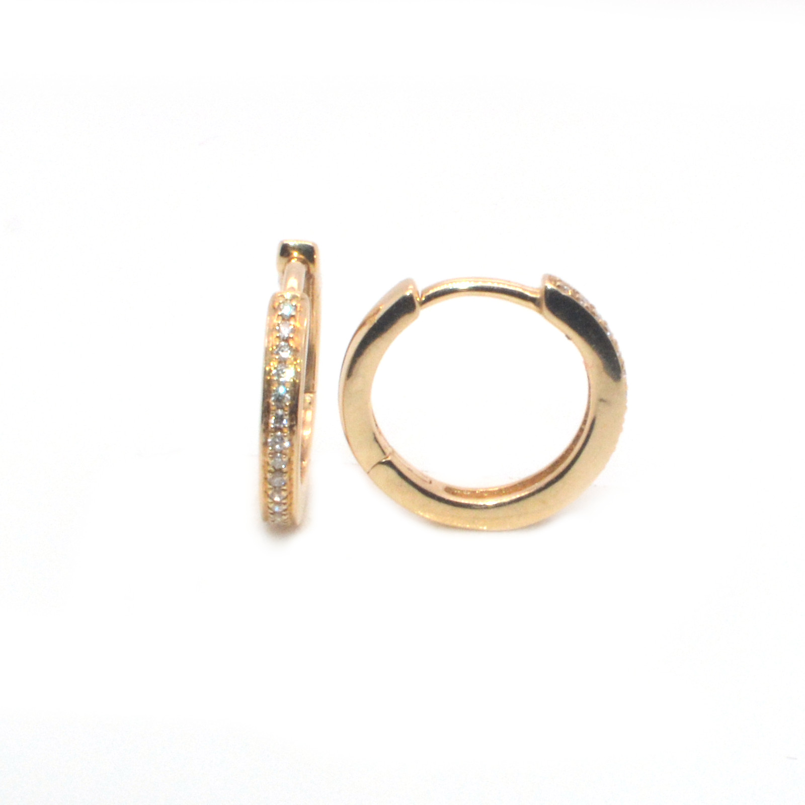 Buy 0.12 Carat Diamond huggie earring in 14k yellow gold | BestinGems