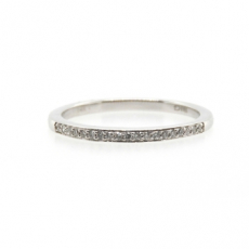 0.07 Carat Halfway Stackable Wedding Diamond Ring Band In 14k White Gold