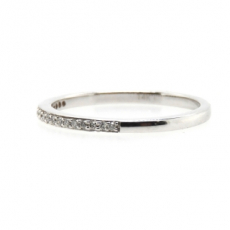 0.07 Carat Halfway Stackable Wedding Diamond Ring Band In 14k White Gold