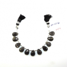 Black  Moonstone  Drops Almond Shape 11x8Mm Drilled Beads 11 Pieces