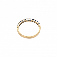 Blue Sapphire Round 0.64 Carat Ring in 14K Yellow Gold (RG4897)
