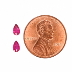 Burmese Ruby Pear Shape 5x3mm Matching Pair  Approximately 0.56 Carat