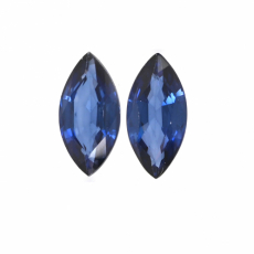 Nigerian Blue Sapphire Marquise Shape 10x5mm Matching Pair Approximately 2.54 Carat