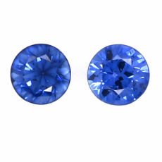 Nigerian Blue Sapphire Round 6x6mm Matching Pair Approximately 2.60 Carat