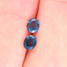 Nigerian Teal Sapphire Oval 5.1x4.1mm Matching Pair Approximately 1.02 Carat