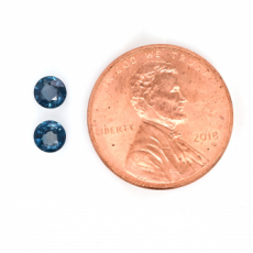 Nigerian Teal Sapphire Round 4.2mm Matching Pair Approximately 0.70 Carat