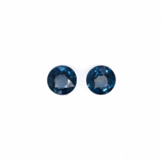 Nigerian Teal Sapphire Round 4.2mm Matching Pair Approximately 0.70 Carat