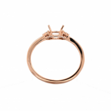 Oval 5x3mm Ring Semi Mount in 14K Rose Gold with Accent Diamonds (RG3521)