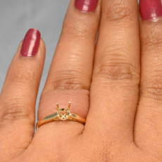 Round 5x5 mm Ring Semi Mount In 14K Yellow Gold