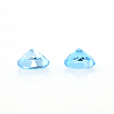 Swiss Blue Topaz Round 6mm Matching Pair Approximately 1.80 Carat