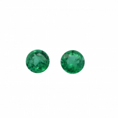 Zambian Emerald Round 4.6mm Matching Pieces Approximately  0.72 Carat