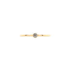 0.04 Carat Bezel Set Diamond Ring Band In 14K Yellow Gold