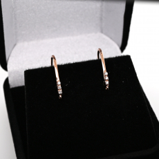 0.05 Carat White Diamond Hoop Earrings in 14K Rose Gold (ERFND0019)