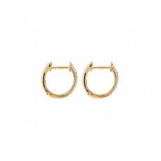 0.07 Carat White Diamond Huggie Hoop Earrings in 14K Yellow Gold (ER1260)