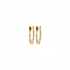 0.07 Carat White Diamond Huggie Hoop Earrings in 14K Yellow Gold (ER1260)