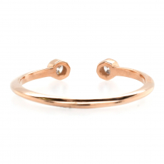 0.08 Carat Bezel Set Diamond Stackable Ring Band In 14K Rose Gold
