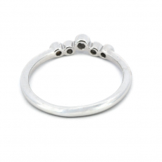 0.08 Carat Bezel Set Diamond Stackable Ring Band In 14K White Gold