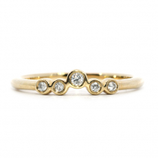 0.08 Carat Bezel Set Diamond Stackable Ring Band In 14K Yellow Gold