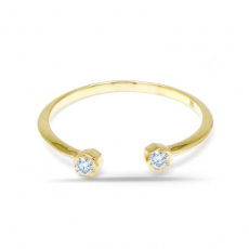 0.08 Carat Bezel Set Stackable Diamond Ring Band in 14K Yellow Gold