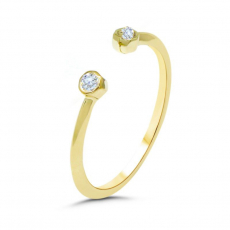 0.08 Carat Bezel Set Stackable Diamond Ring Band in 14K Yellow Gold
