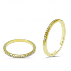 0.08 Carat Diamond Ring In 14k Yellow Gold
