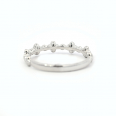0.09 Carat Bezel Set Diamond Stackable Ring Band  In 14k White Gold