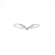 0.09 Carat Diamond Wedding V Shape Ring Band  In 14K White Gold